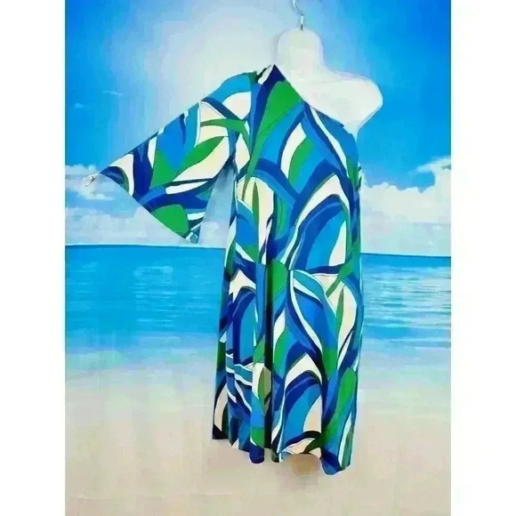 SEE YOU IN MIAMI Womans ONE SLEEVE Dress STRETCH Multi Color Colorful size S/M - Picture 2 of 6